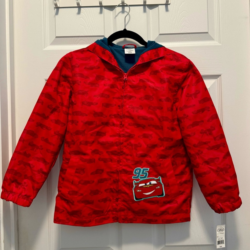 Boys Disney Cars Lightning McQueen Rain Jacket. Size 7/8